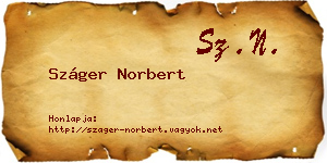 Száger Norbert névjegykártya