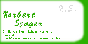 norbert szager business card
